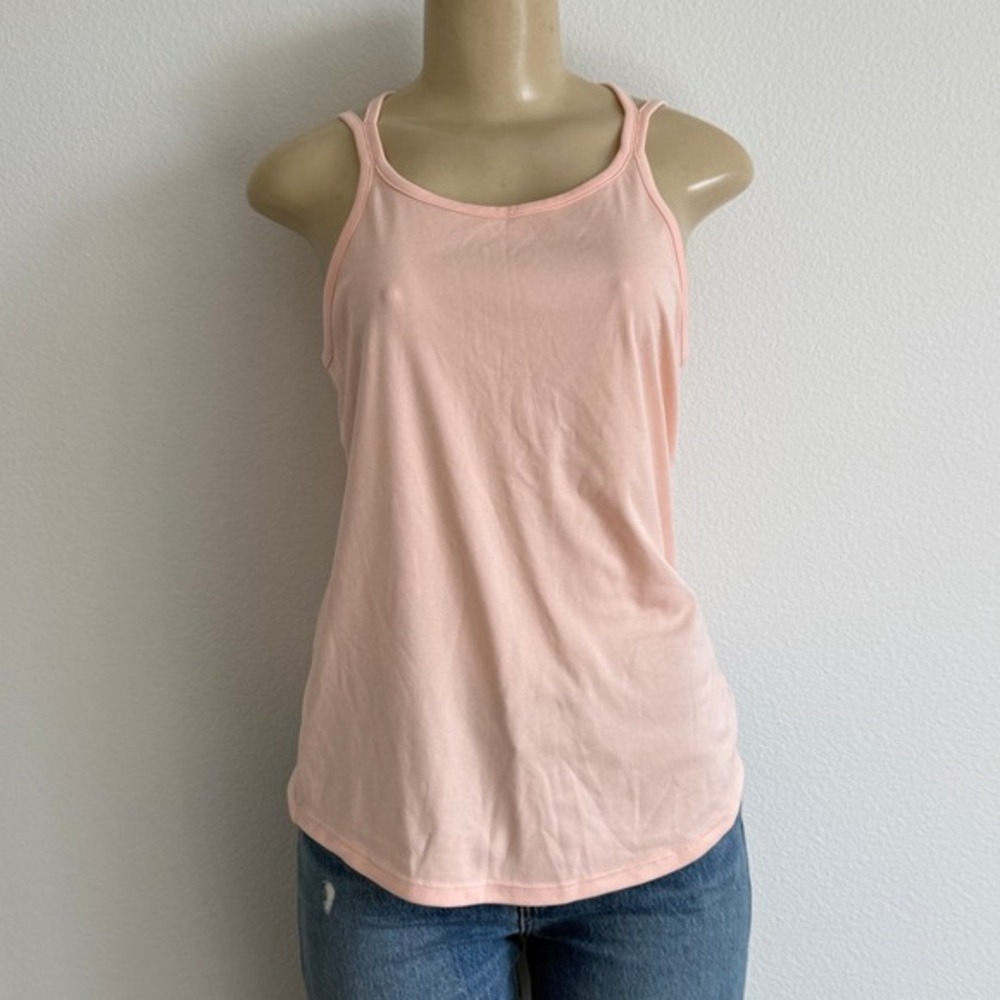 Nike Dri-FIT Peach Double Strap Tank‎ Top Small Coquette Balletcore Gym Yoga